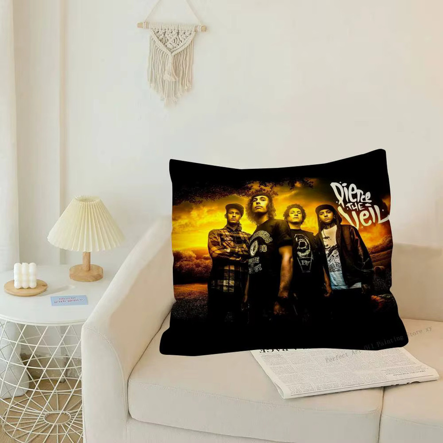 Quadratischer Kissenbezug Pierce The Veil mit Grafikdesign, Mehrfarbig, B/B/H: 40 x 40 x 40 cm - Bild 6