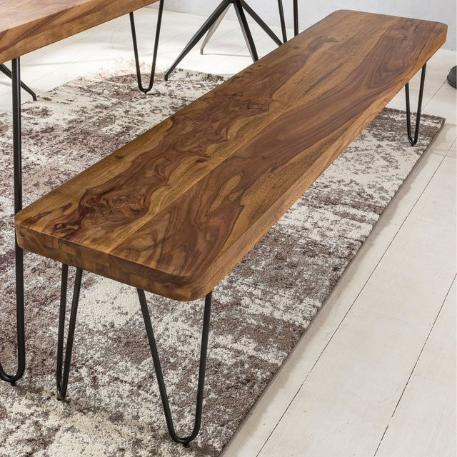 FineBuy Sitzbank aus Massivholz in Braun für Esszimmer und Küche, Breite: 180 cm - Bild 1