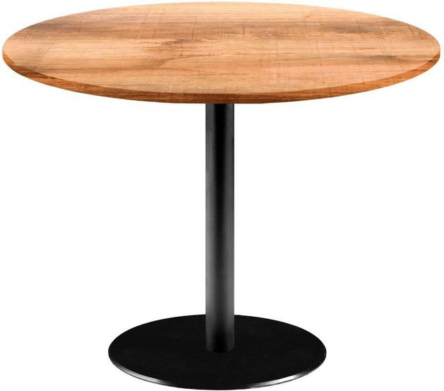 RestooTab Tisch Rome XL rund, Eiche braun und Schwarz, H: 73 cm, Ø: 120 cm - Bild 1