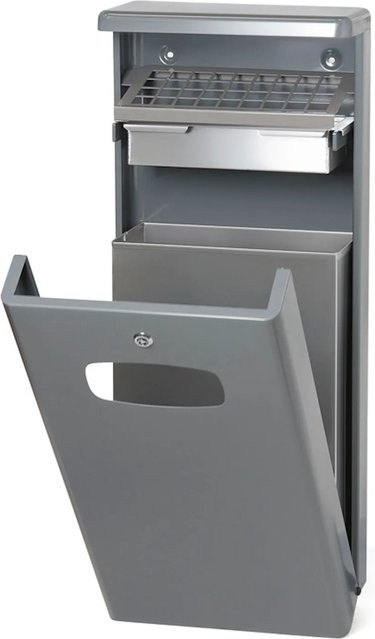 PROREGAL Kombiascher mit Bedachung für den Außenbereich aus Aluminium in Grau, H x B x T: 95 x 40 x 19 cm - Bild 1