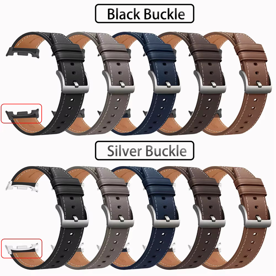 Lederarmband für Samsung Galaxy Watch 8, Leder, Schwarz, Unisex - Bild 2