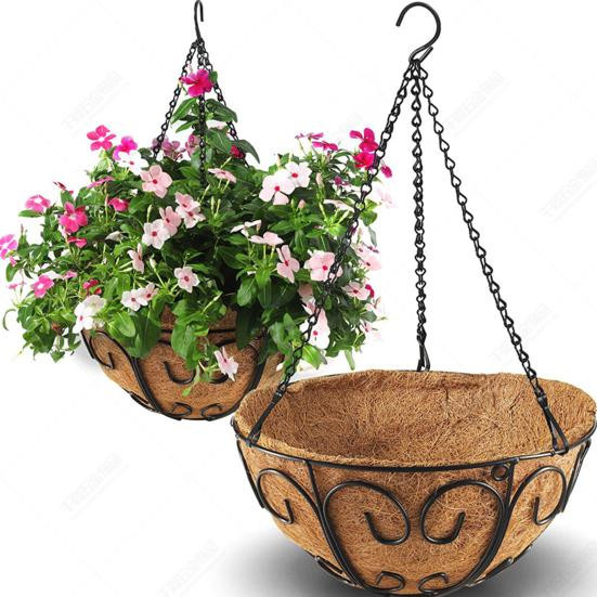 Tliyetper 4er Set Blumenkorb Aufhänger Doppel Haken aus Eisen in Silber für Blumentöpfe und Gartenbedarf - Bild 4