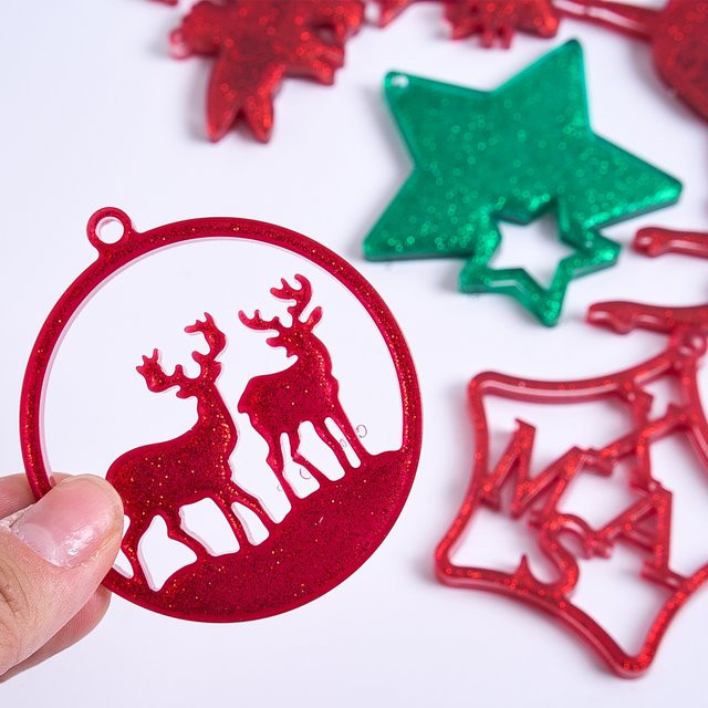 UDOCOOL Silikonform für runde DIY-Anhänger zur Herstellung von Weihnachtsbaum-Ornamenten aus Epoxidharz - Bild 1