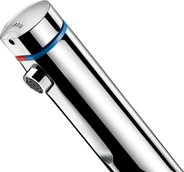 Delabie TEMPOMIX 3 Selbstschluss-Mischbatterie aus Messing in Chrom, silberfarben, wassersparend für Waschbecken und Küchen - Bild 1
