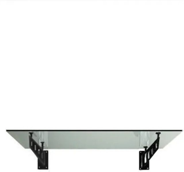 Glaszentrum Hagen Glasvordach S in Schwarz mit Klarglas inklusive Halterung, B: 180 cm, T: 90 cm - Bild 1