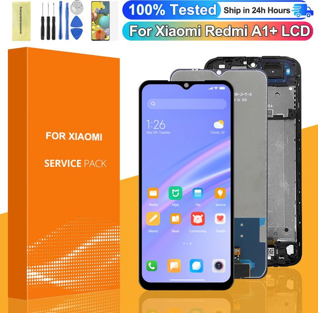Xiaomi Redmi A1 Plus LCD Display Touchscreen Digitalisierer Baugruppe mit Rahmen in Schwarz - Bild 1