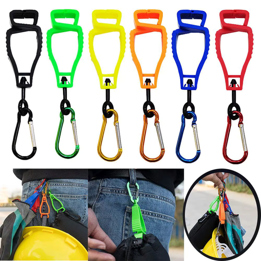 Multifunktionaler Handschuh-Clip und Kleiderbügel-Halter als Sicherheits-Arbeitswerkzeug in Orange - Bild 4