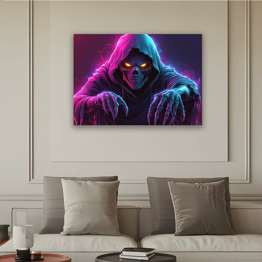 VIKAMA Halloween Dark Night Skull Wandteppich in Mehrfarbig für deine Party-Dekoration, B/H: 60 x 40 cm - Bild 4