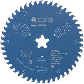 Bosch Expert for Wood Kreissägeblatt mit Carbide-Spitzen für Universal-Holzarbeiten, Durchmesser: 190 mm, Breite: 2,4 mm, Zähnezahl: 48 - Bild 1