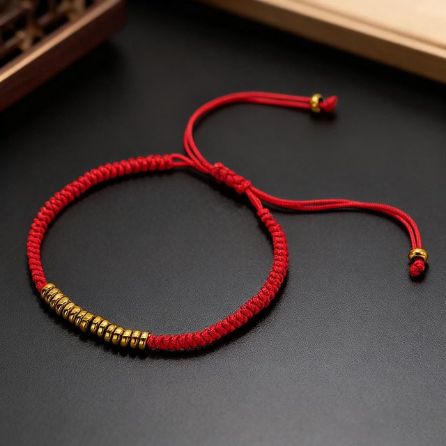 diffone Armband, Hämatit-geflochten, schwarz, rot, Unisex - Bild 1