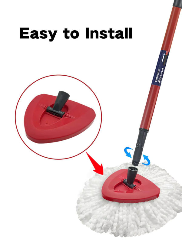 Drehbare Wischmopp-Basis für O-Cedar und Vileda, Ersatzteil für 360 Grad Spin-Mop, Farbe Rot - Bild 4