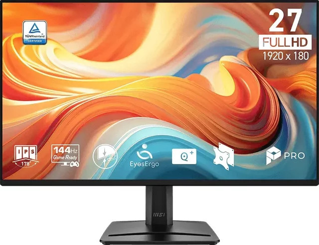 MSI PRO MP275 E14L 27 Zoll FHD IPS Monitor 144 Hz 4 ms HDMI VGA Schwarz - Bild 1