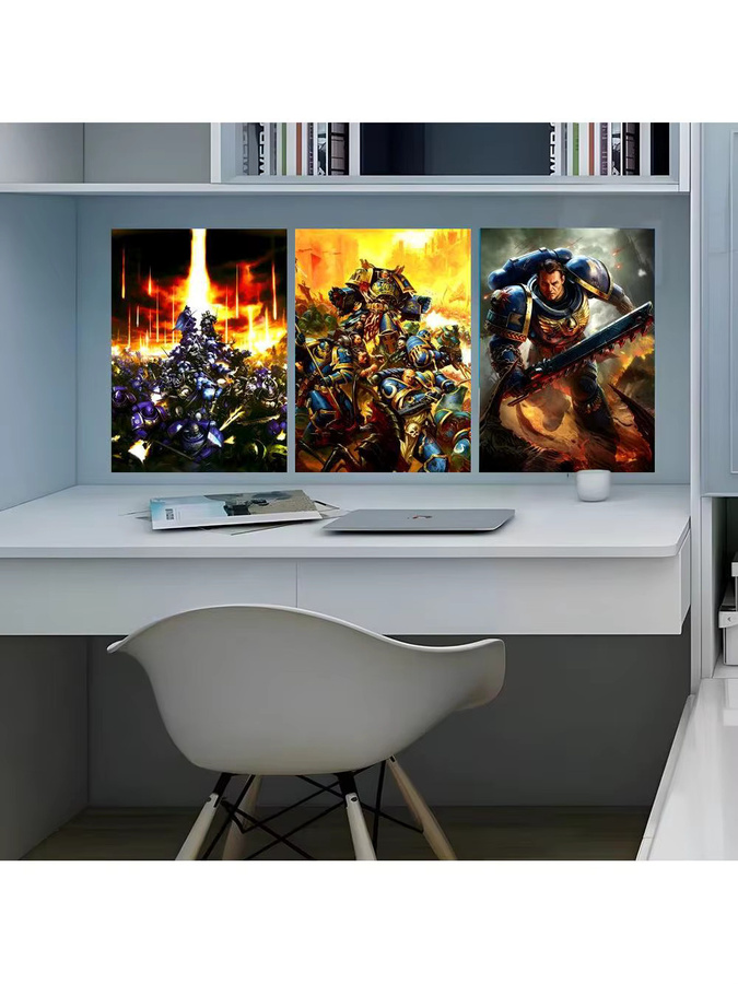 Beast Kingdom Game B-WarhaMmerES Poster, abstrakte Illustration als moderne Wandkunst in Weiss und Multicolour - Bild 3