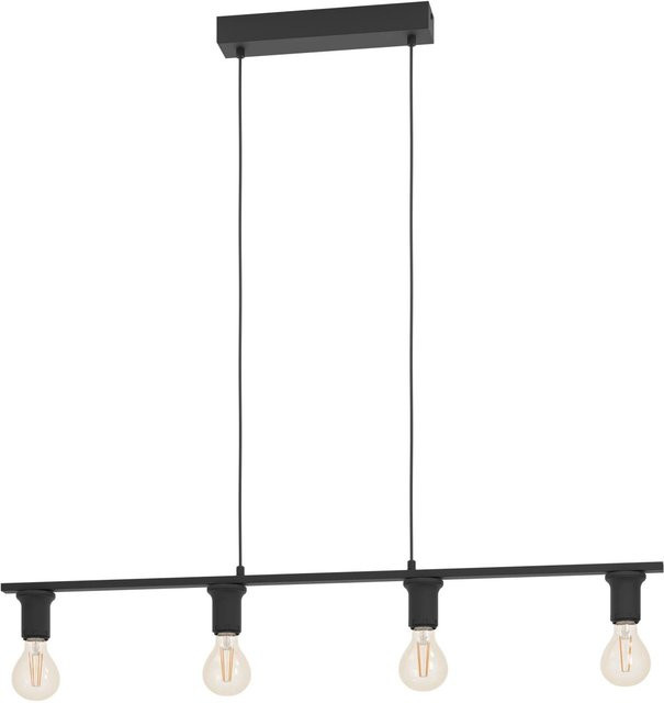 Eglo Pendelleuchte Capoliveri-E Schwarz 4-flammig im Industrial-Look aus Stahl B/T/H: 110 x 6 x 100,5 cm - Bild 1