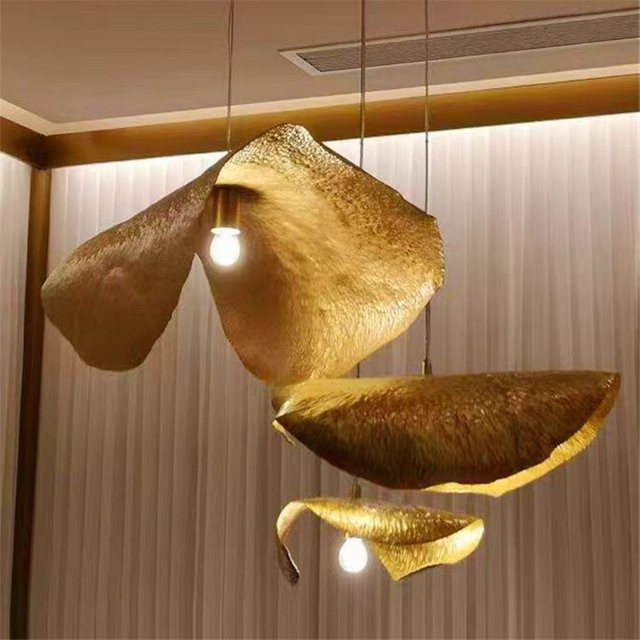 HomeLover Vintage-Pendelleuchte aus Kupfer in Lotusblatt-Design für Esszimmer und Küche - Bild 1