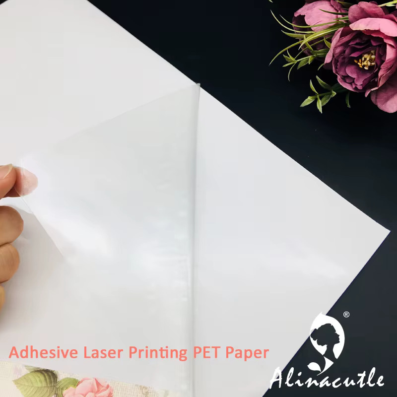 Alinacutle Selbstklebendes Transparentes PET-Papier für Laserdrucker, A4, 10 Blatt - Bild 3