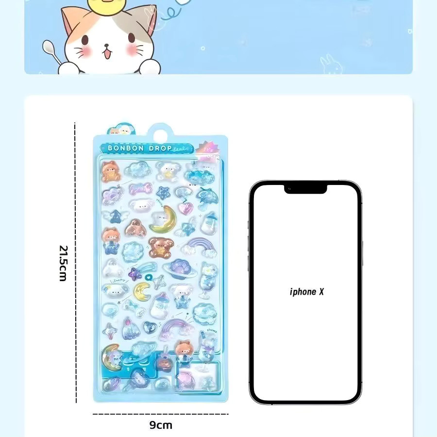 Kawaii 3D-Relief-Aufkleber mit süßen Frucht-Eiscreme-Motiven für Scrapbooking und DIY-Tagebuch-Deko, Mehrfarbig - Bild 2