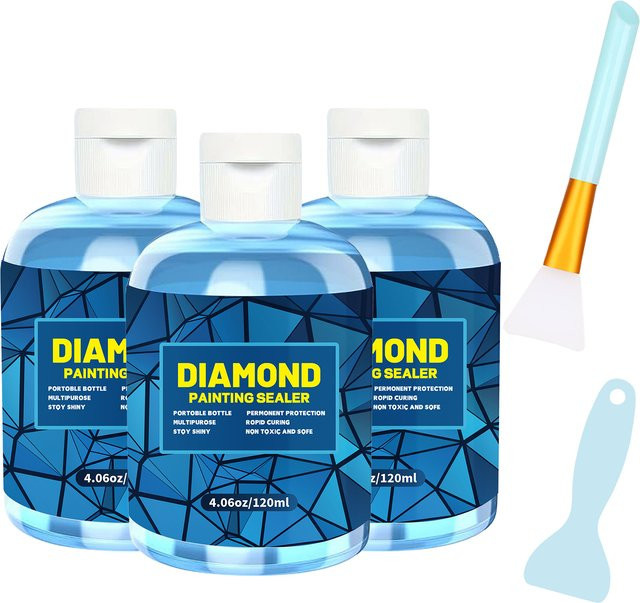Diamantmalerei Versiegelungsset mit 120 ml Kleber für Diamond Painting Zubehör und Puzzle-Werkzeuge für Erwachsene - Bild 1