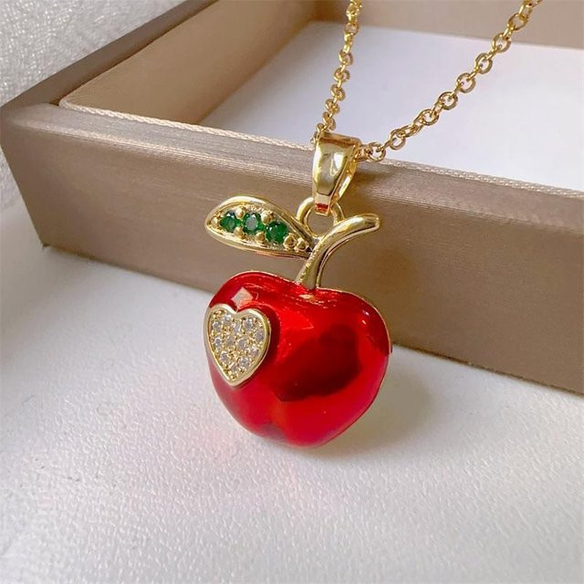 Lucky Star Jewelry Halskette, Edelstahl, Roter Anhänger, Zirkonia, 45 cm, Damen - Bild 1