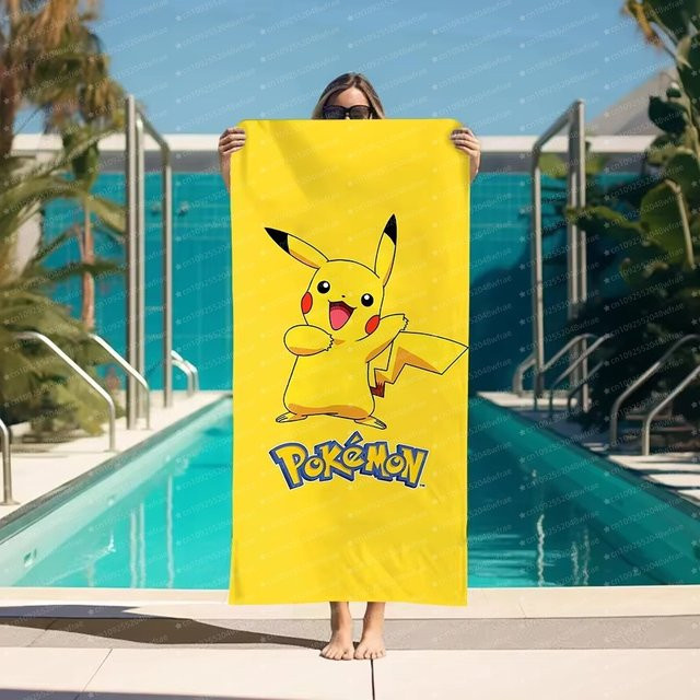 Pokemon Anime Cosplay Strandtuch von Bandai, schnell trocknend, Gelb - Bild 1