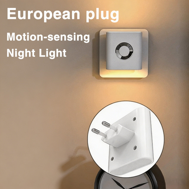 GGBEE LED Nachtlicht mit 5.8G Radar-Bewegungssensor, Steckbare Wandlampe in Weiß mit warmweißem Licht für Flur, Treppen und Kinderzimmer - Bild 1