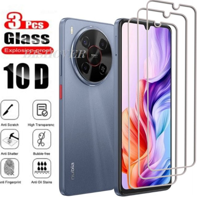 3er-Pack Displayschutzfolie aus gehärtetem Glas für ZTE Nubia V70 Max, 6,9 Zoll, transparent - Bild 1