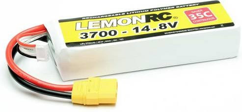 LemonRC LiPo Modellbau-Akkupack 14.8V 3700 mAh 4S 35C Softcase mit XT90 Anschluss in Weiß - Bild 1