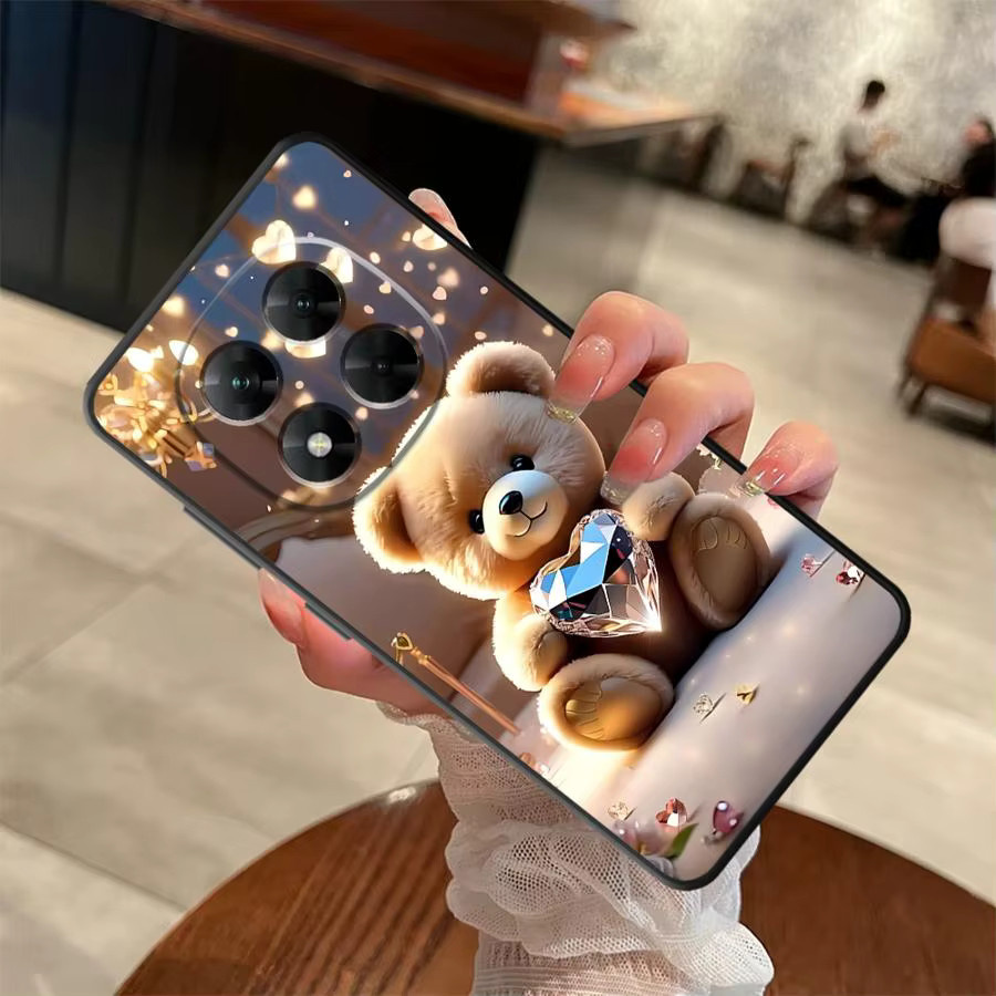 Schwarze weiche Handyhülle mit Bär-Tier-Motiv für Xiaomi Redmi Note Serie - Bild 1