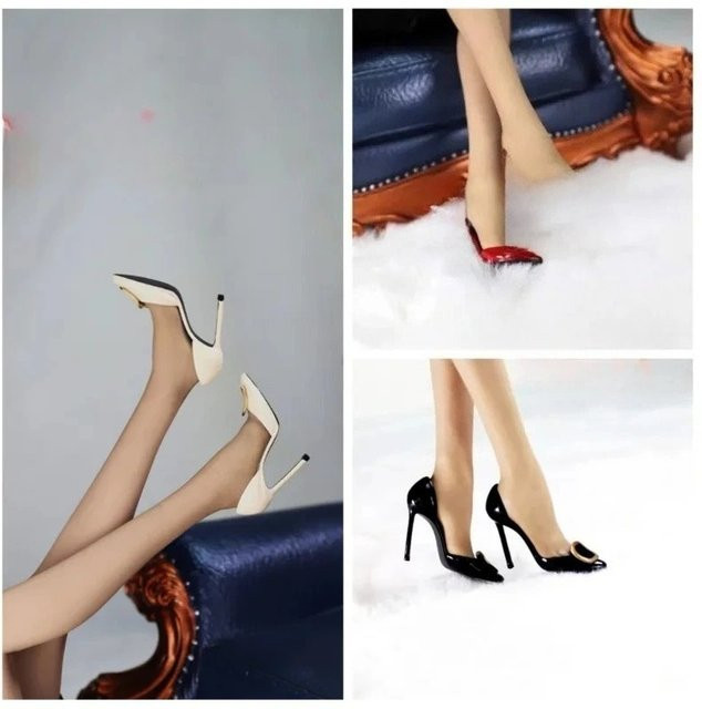 ACNTOYS ACN004 Mode Mädchen Punkt High Heels Schuhe, Zubehör, Schwarz - Bild 1