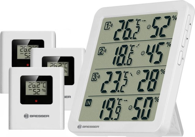 Bresser Thermo-Hygrometer Quadro NV Funk in Weiß - Bild 1