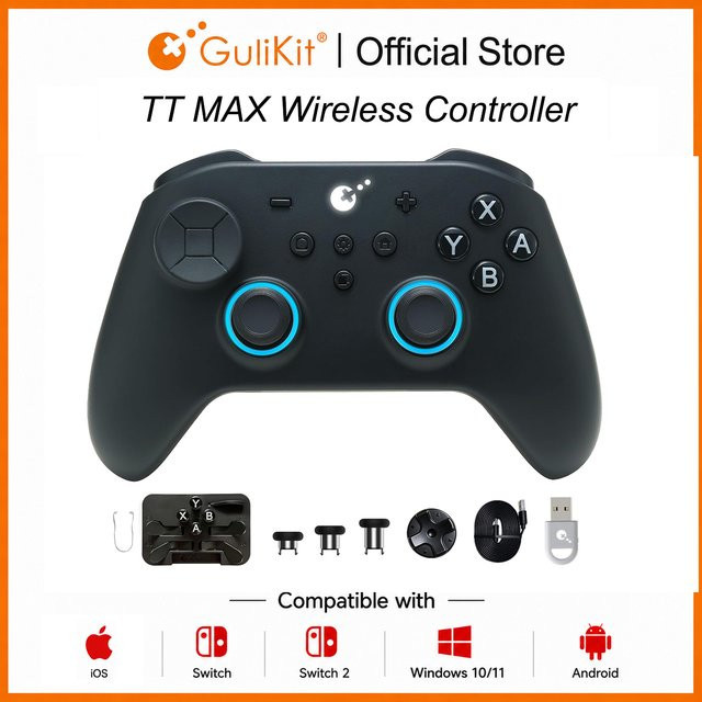 GuliKit TT MAX Wireless Game Controller in Blau mit verstellbaren TMR-Joysticks und Anti-Drift-Technologie für Nintendo Switch, PC, Android und iOS - Bild 1