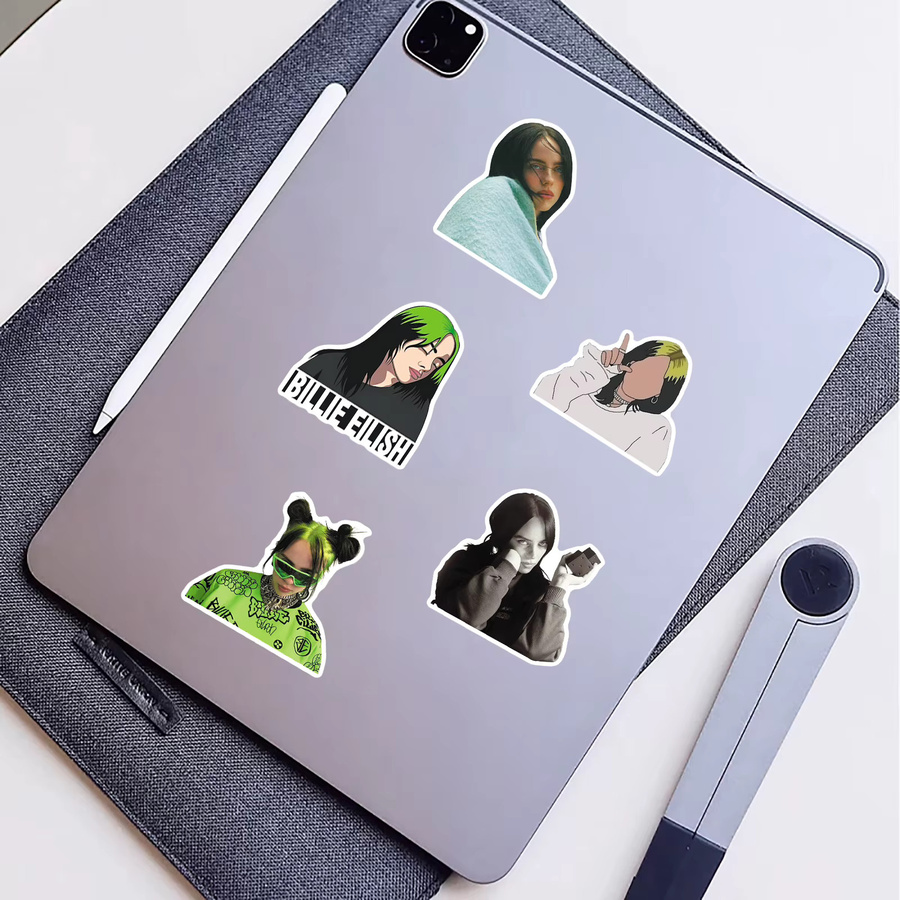 50 Stück Billie Eilish Sticker Set, Wasserfeste Cartoon Aufkleber im Retro-Stil, Mehrfarbig - Bild 5