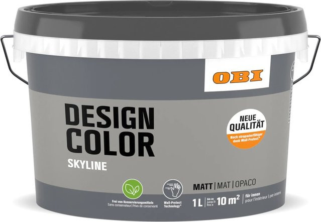 OBI Design Color 1 Skyline Dispersionsfarbe auf Wasserbasis in Grau und Multicolour - Bild 1