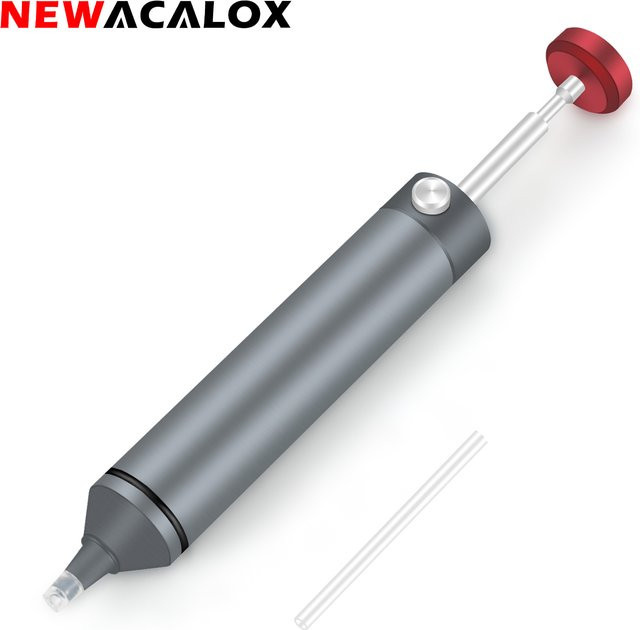 NEWACALOX Mini Entlötpumpe aus Edelstahl in Silber für DIY Lötarbeiten und Schweißen - Bild 1