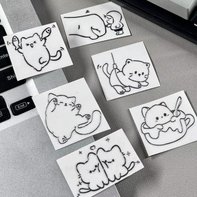 ZTOYL Wasserdichte 3D-Metallaufkleber, Cartoon-Figuren Mädchen und Katzen, DIY-Dekoration - Bild 2