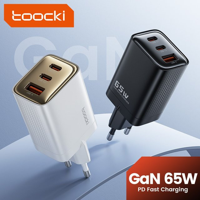 Toocki GaN 65 W USB Typ C Ladegerät mit Schnellladung PD3.0 QC4.0 für iPhone, Samsung und Laptop - Bild 1