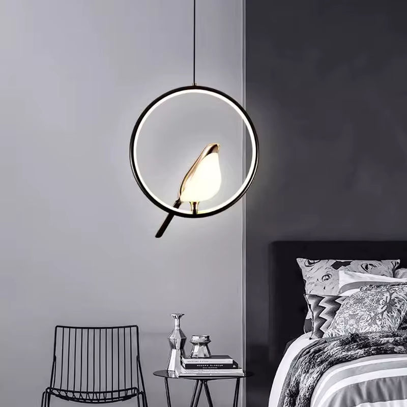 Elster Vogel Moderne LED-Pendelleuchte in Ringform mit warmweißem Licht für Küche und Esszimmer - Bild 2