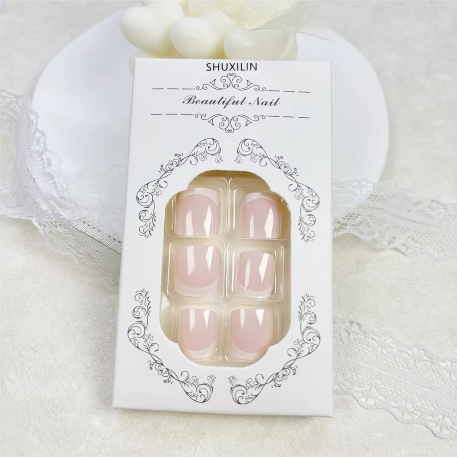 MAFANAILS Press-On-Zehennägel French-Tip, Nude Pink, Glänzend, 24 Stück - Bild 3