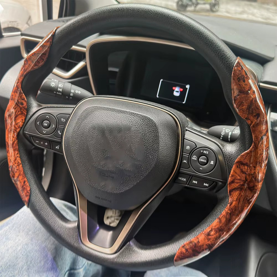 2er-Set Lenkradbezug Anti-Rutsch in Carbon-Optik für Lada Vesta, Niva 4x4, Granta und Kalina, Durchmesser: 38 cm, Farbe: Schwarz - Bild 2