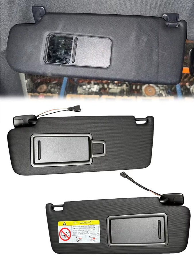 ELISHASTAR Sonnenblende vorne mit Spiegel für VW Golf 5 6, Jetta MK5, CC und Passat B6 B7, Schwarz und Grau, Teilenummer 1K0857551 1K0857552 - Bild 5