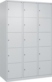 C+P Schließfachschrank Classic PLUS mit 3 Abteilen, Farbe Lichtgrau, B/T/H: 120 x 50 x 185 cm - Bild 1