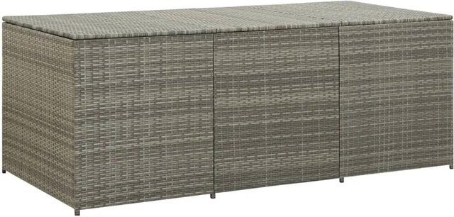 vidaXL Gartenbox aus Poly Rattan und Metall in Grau, B/T/H: 180 x 90 x 75 cm - Bild 1