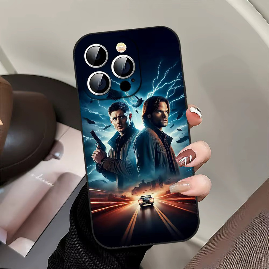 S-Supernatural TV Show Handyhülle Schwarz für iPhone 17, 16, 15, 14, 13, 11 Pro Max, Plus, X, XR, XS Max und Mini - Bild 5
