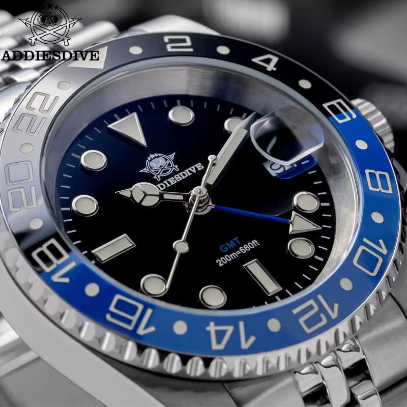 ADDIESDIVE Herrenuhr, Quarz, Edelstahl, Schwarz, 20 ATM - Bild 4