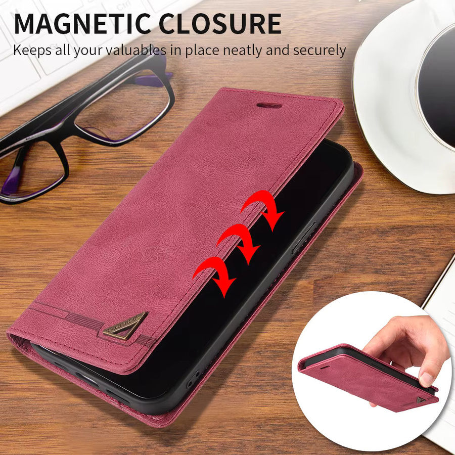 Magnetische Leder-Flip-Hülle mit RFID-Blocking für OPPO A58 A78 A54 A74 A95 A95 5G und Reno 10 Pro 5G in Blau - Bild 4