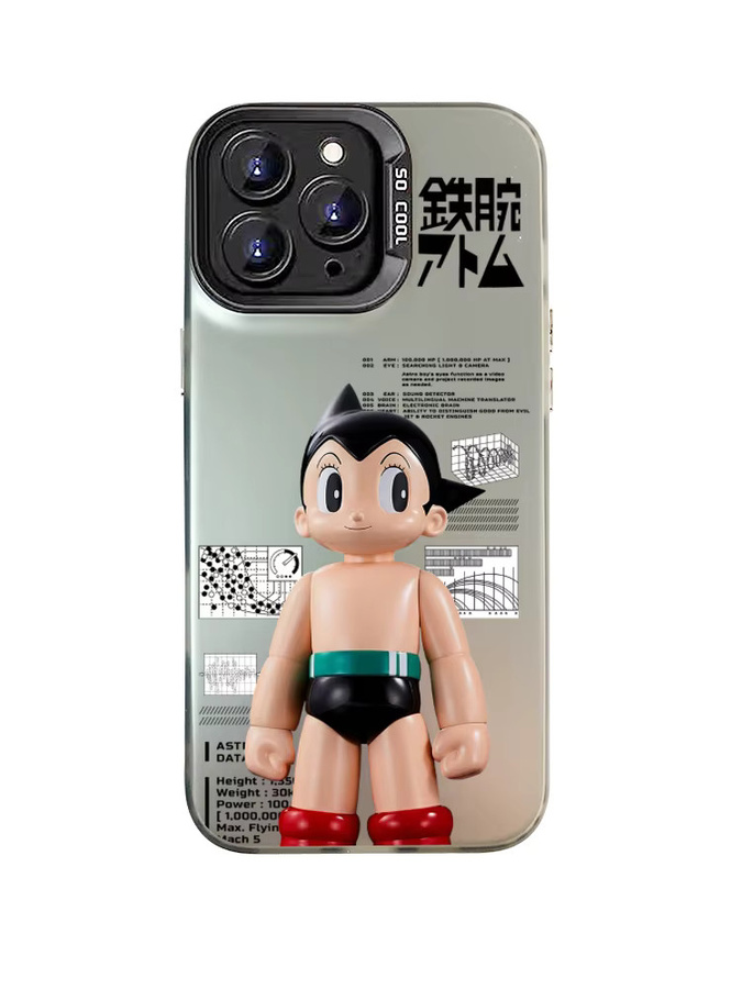 Stoßfeste Handyhülle mit Cartoon Astro Boy Motiv für iPhone 17 16 15 14 13 12 11 Pro Max Plus und 17 Air in Weiß mit matter Rückseite - Bild 2
