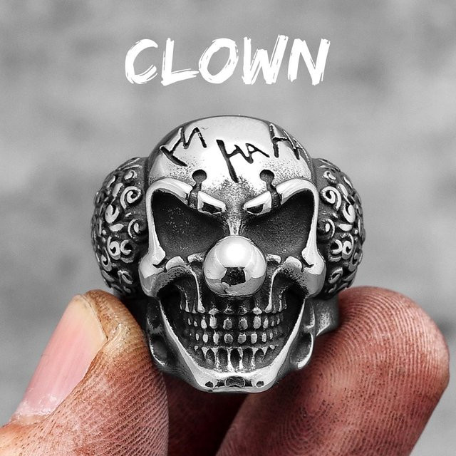 Yiran Jewelry Totenkopf Ring, Edelstahl, Weiß, Herren - Bild 1