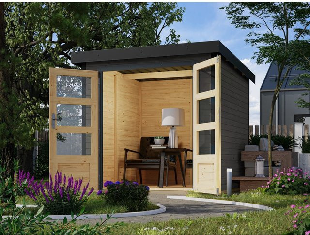Karibu Gartenhaus Diego B in Terragrau-Anthrazit mit 4,45 m² Grundfläche - Bild 1