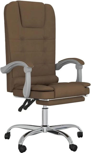 vidaXL Bürostuhl mit Massagefunktion in Braun aus Stoff mit Armlehnen und Rollen B/T/H: 63,0 x 56,0 x 122,0 cm - Bild 1