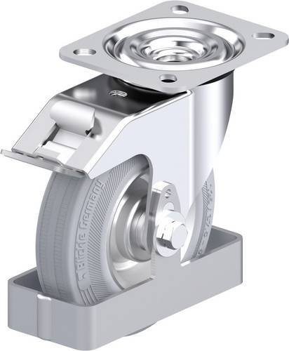 Blickle Stahlblech-Lenkrolle L-RD 125R-FI-VLI-FS in Silber, Rad-Durchmesser: 125 mm, Tragfähigkeit: 120 kg - Bild 1